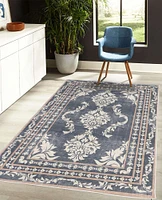 Ambesonne Bohemian Decorative Rug, Vintage Damask of Swirling Floral Motifs Boho Art Ethnic Forms and Shapes, Quality Carpet for Bedroom Dorm and Living Room