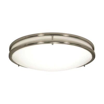 Nuvo Glamour LED 24-in Flush Mount Fixture Brushed Nickel Finish CCT Selectable