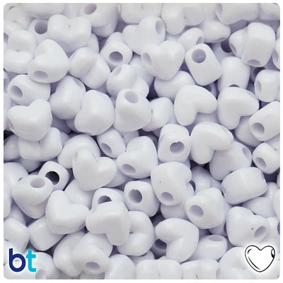 BeadTin Opaque 12mm Heart (HH) Plastic Pony Beads (250pcs