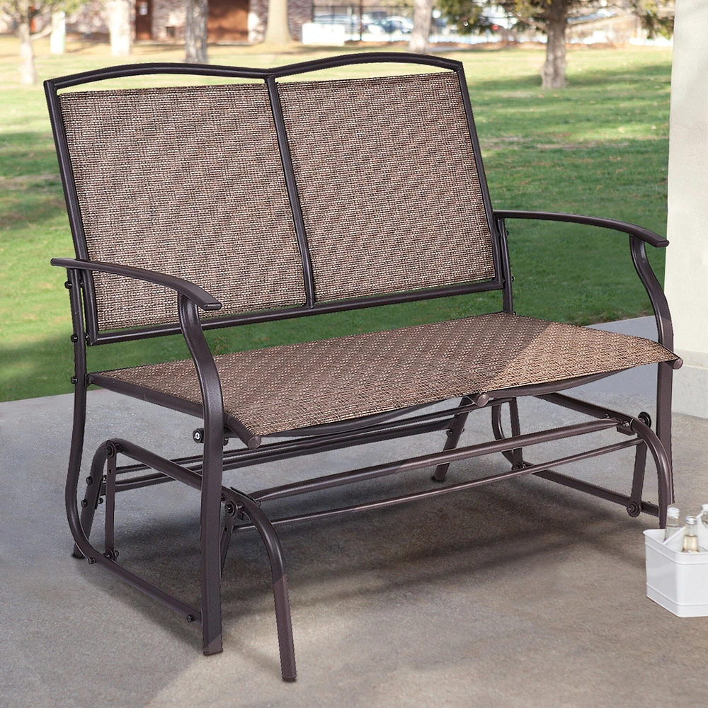 Costway Patio Glider Rocking Bench Double 2 Person Chair Loveseat Armchair Backyard