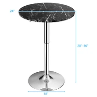 Costway 4PCS Round Bistro Bar Table Height Adjustable 360-degree Swivel White\Black