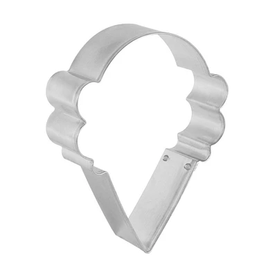 Ice Cream Cone Cookie Cutter 4.25 in B1594, CookieCutter.com, Tin Plated Steel, Handmade in the USA
