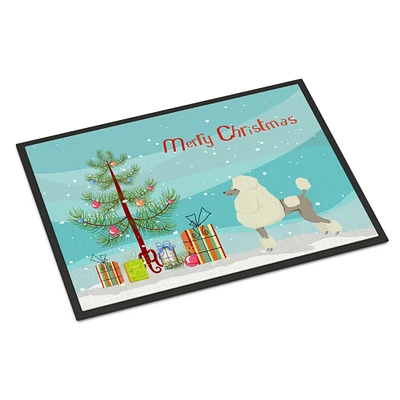 "Caroline's Treasures Poodle Christmas Tree Indoor or Outdoor Mat 18x27 doormats, Multicolor"