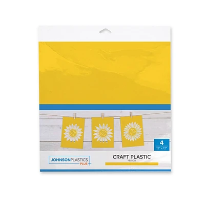 Craft Plastic Sheet Pack, Yellow - 4 sheets per pack