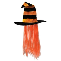 Witch Hat w/Hair (Pack of 6)