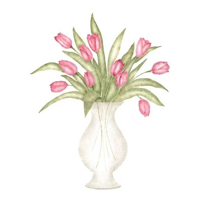 Vase of Tulips Wall Stencil | 3074 by Designer Stencils | Floral Stencils | Reusable Art Craft Stencils for Painting on Walls, Canvas, Wood | Reusable Plastic Paint Stencil for Home Makeover | Easy to Use & Clean Art Stencil