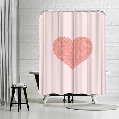 Love Hearts Swirl by Motivated Type Shower Curtain 71" x 74"