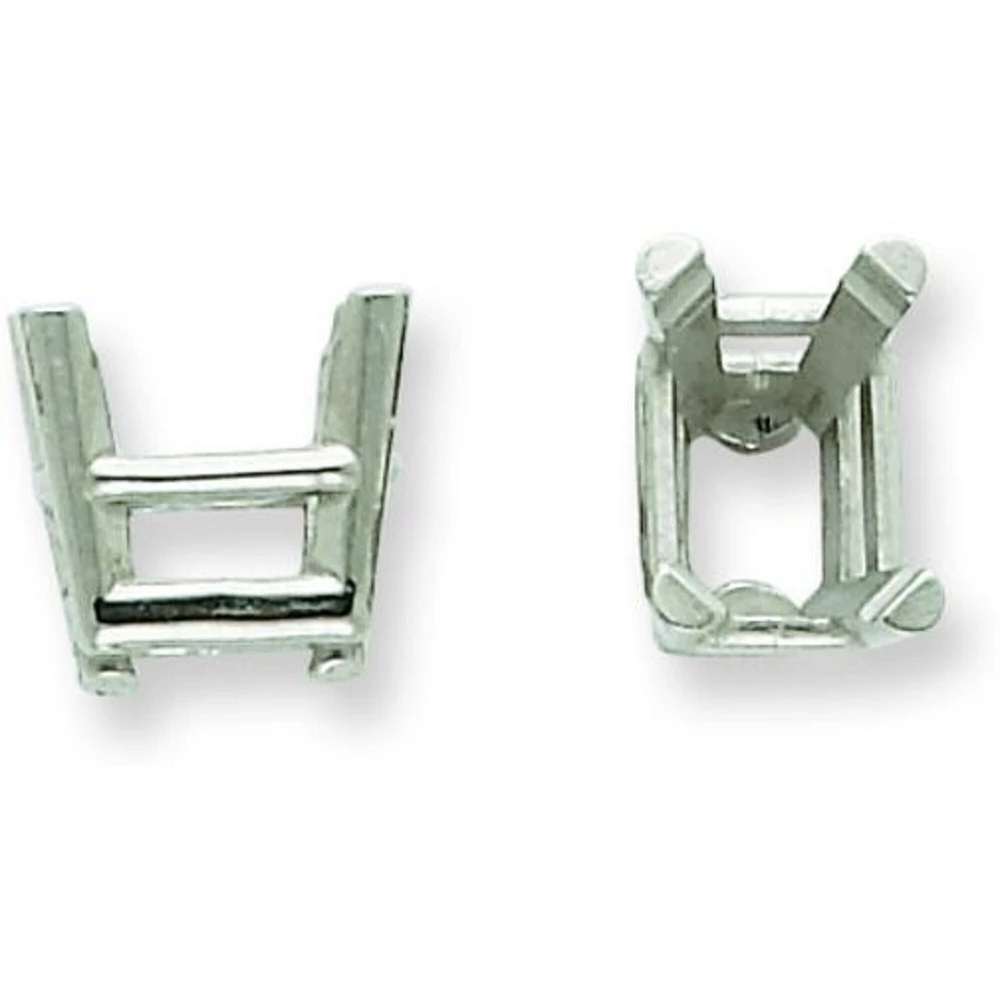 14K WG 4 Prongs Emerald Cut Basket Setting 4x3mm