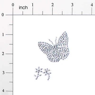 Peel-N-Glitz Butterfly With Flower Applique/Patch - Fuchsia