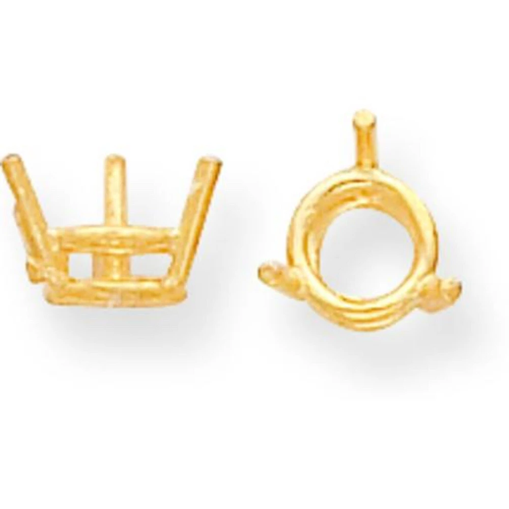 14K Gold 3 Prong Round Basket Setting 3.25mm