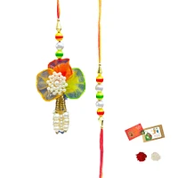 Pearl Lumba Designer Rakhi For Brother Gift Hamper For Brother Bhai And Bhabhi. Thread Bracelet For Rakshabandhan Raki. Rakasha Bandhan Gifts From Sister,