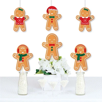 Big Dot of Happiness Gingerbread Christmas - Decorations DIY Gingerbread Man Holiday Party Essentials - Set of 20