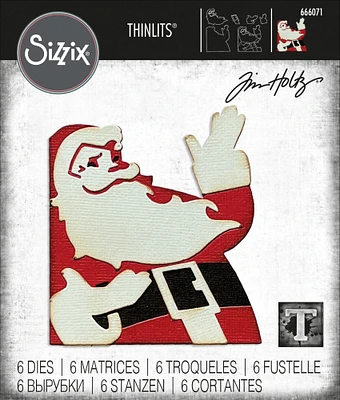 Sizzix Thinlits Dies By Tim Holtz 6/Pkg-Retro Santa