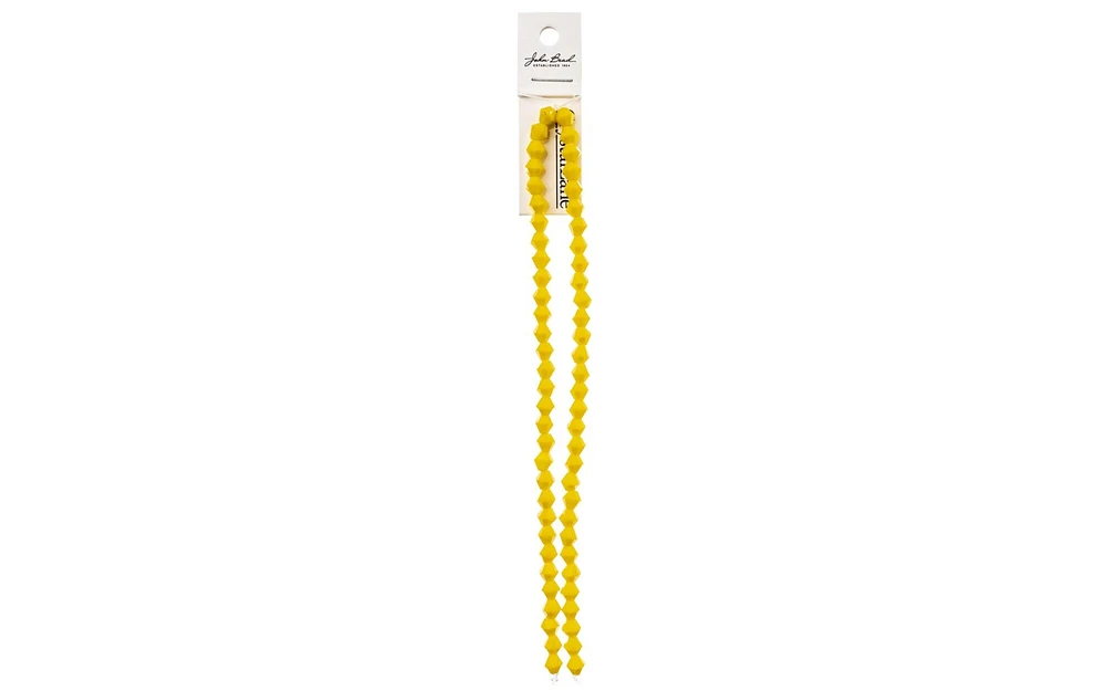 John Bead Crys Ln Bicon 7" 6mm OP Yellow