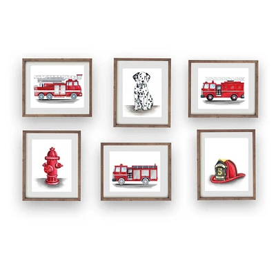 fire truck truck wall décor art prints for boy fireman nursery or bedroom