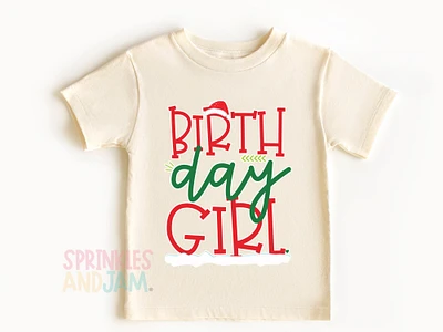 Christmas birthday shirt, holiday, girls, kids, toddler, birthday, 1st, 2nd, 3rd, 4th, Any Age