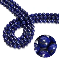 Kitcheniva Lapis Lazuli Smooth Round Beads 15.5" Strand