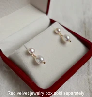 Double Pearl Drop Earring | White Pearl Drop Earring | Freshwater Pearl Dangle Earring | Bridal Pearl Drop Earring