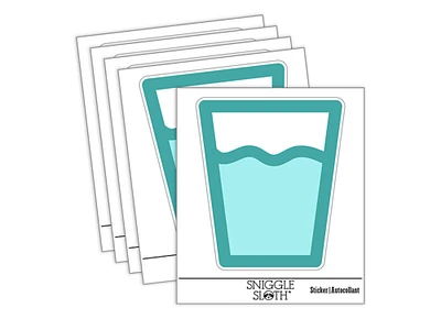 Water Glass Cup Waterproof Vinyl Phone Tablet Laptop Water Bottle Sticker Set - 5 Pack