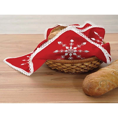 Leisure Arts  Snowflake Bread Cloth Stamped Embroidery Kit