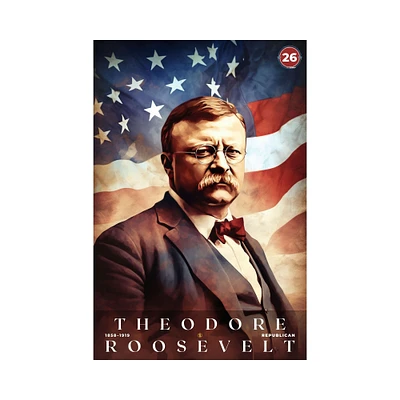 Theodore Roosevelt Poster, US President Print, Office Poster