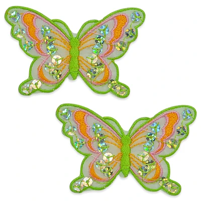 Iron-On Butterfly Sequin Applique/Patch Pack of 2