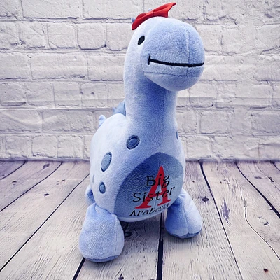 Big sister stuffed animal Pregnancy announcement dinosaur dino plush baby gift, sibling gift, keepsake, new mom