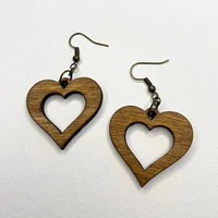 Wooden Heart Earrings | Gifts for Her | Heart Accessories | Gifts for Friends for Galentines Day | Cute Valentines Day Jewelry