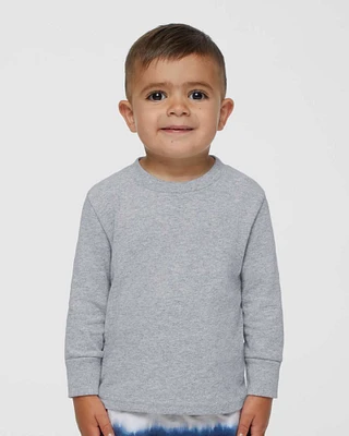 Toddler Cotton Jersey Long Sleeve Tee - 5.5 oz./yd², 100% cotton jersey | Wrap your toddler in the perfect blend of comfort and fashion with our Toddler Cotton Jersey Long Sleeve Tee