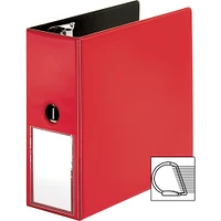 Business Source Slanted D-Ring Binder with Label Holder 5 Red