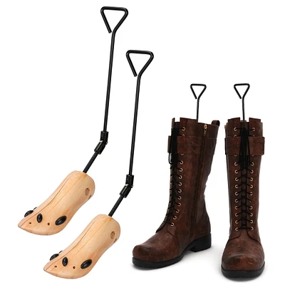 Global Phoenix One Pair Boot Stretcher Adjustable Width Shoe Shaper Wooden Boot Widener Expander for Men