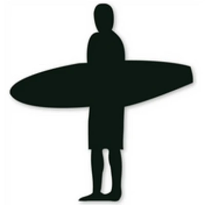Man Surfer Beach Vinyl Decal Sticker