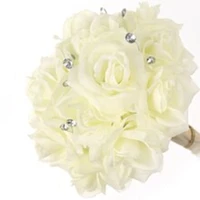 Box of 50: Cream White Rose Picks, Silk Blooms, Floral Picks (8"L X 3"W) by Floral Home®