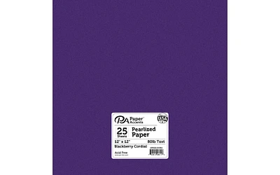 Paper Pearlized 12x12 80lb 25pcPk BlackberyCordial