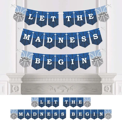 Big Dot of Happiness Blue Basketball - Let The Madness Begin - College Basketball Party Bunting Banner - Party Decorations - Let The Madness Begin