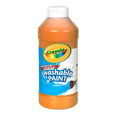 Washable Paint, Orange, 16 Oz.