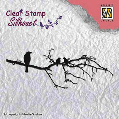 Nellie's Choice Clear Stamp Silhouette Branch with Bird