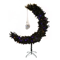 6 ft. Pre-Lit Halloween Black Moon Shape Tree