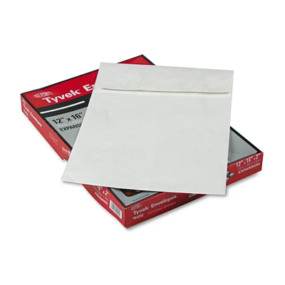 Quality Park Open End Expansion Mailers DuPont Tyvek 15 1/2 Cheese Blade Flap Redi-Strip Closure 12 x 16 White 25/Box