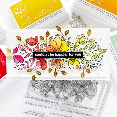 Pinkfresh Studio Clear Stamp Set 4"X6"-Charming Floral Border