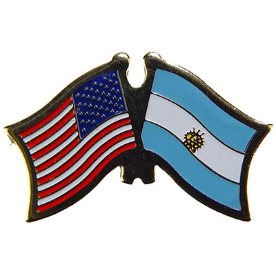 American & Argentina Flags Pin 1"