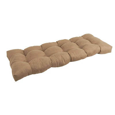 51-inch by 19-inch Tufted Solid Microsuede Bench Cushion Tan-Color