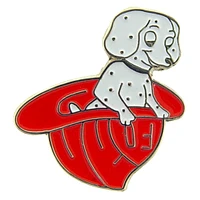 Dalmatian Pup In Fireman Hat Pin 1"