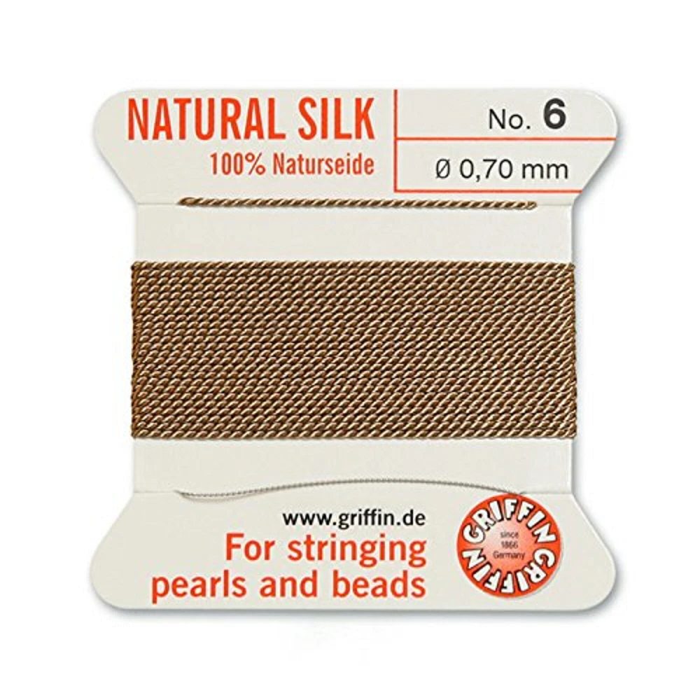 #6 Beige Griffin Silk Bead Cord (2 Meters)