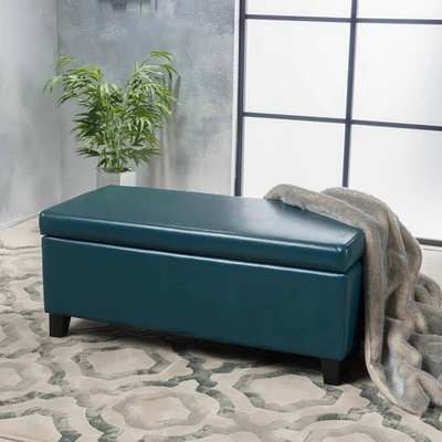 GDFStudio Atlantic Contemporary Fabric Upholstered Storage Ottoman