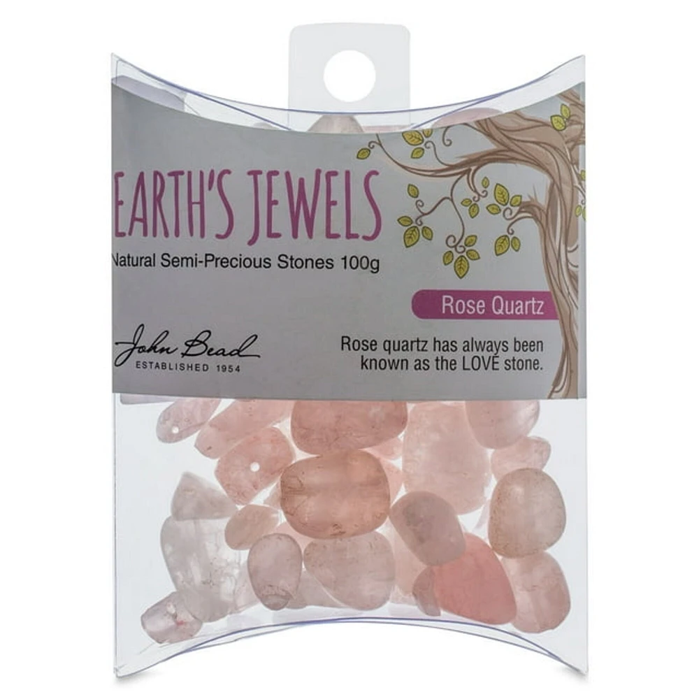 Earth's Jewels Rose Quartz Natural Stone Bead Assortment