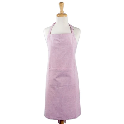 CC Home Furnishings 32" Pink Chambray Chef Kitchen Apron with Pocket and Extra Long Ties