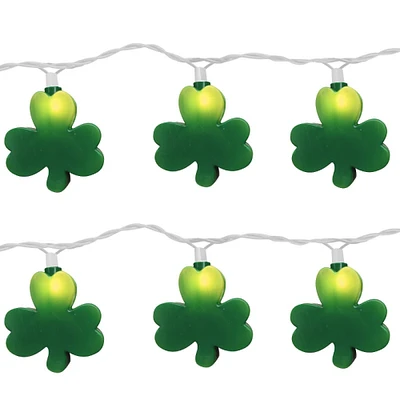 Brite Star 10-Count Irish St. Patrick's Shamrock Novelty Lights,11ft White Wire