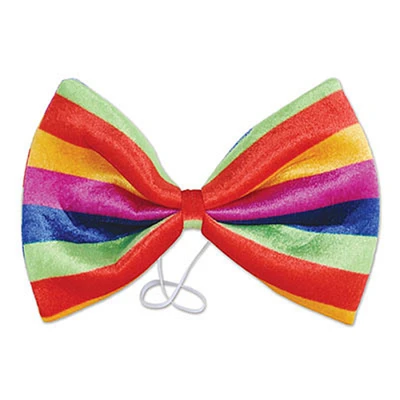 Party Central Set of 12 Vibrantly Colored Men Adult Rainbow Clown Bow Tie Halloween Costume Accessory 11"