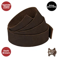 European Leather Work 5-6 oz. (2-2.4mm) Vegetable Tanned Leather Belt Blanks Shrunken Grain Cowhide Leather Straps/Strips for DIY, Tooling, Engraving, Carving